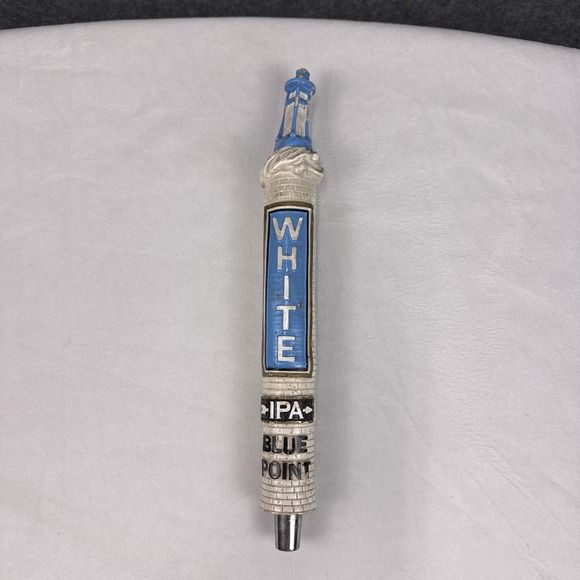 Blue Point Brewing Other - Blue Point Brewing White IPA Beer Tap Handle Lighthouse White Brick 12.5 Inch